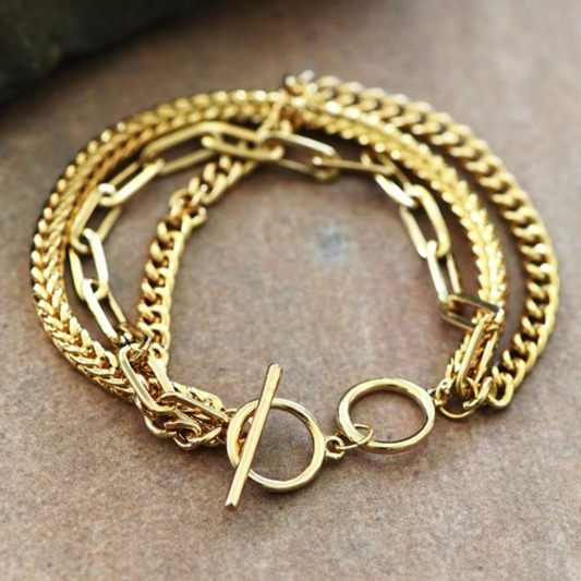 Gold Paperclip Chain Link Bracelet